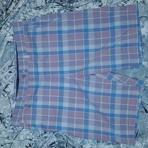 PGA mens plaid golf shorts